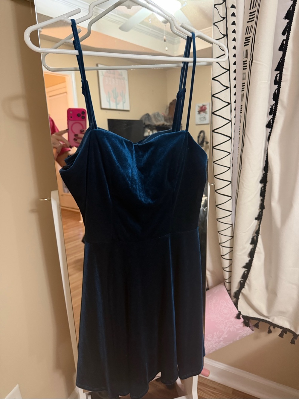 B Darlin Navy Blue Velvet Mini Dress